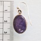 Hepburn and Hughes Amethyst Earrings, Oval in Sterling Silver