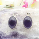 Hepburn and Hughes Amethyst Earrings, Oval in Sterling Silver