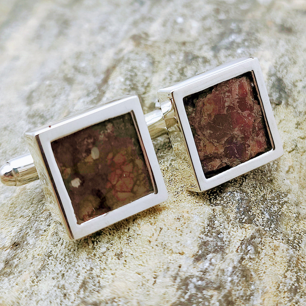 Hepburn and Hughes Ammolite Fossil Cufflinks | Limited Edition Cuff Links | Sterling Silver