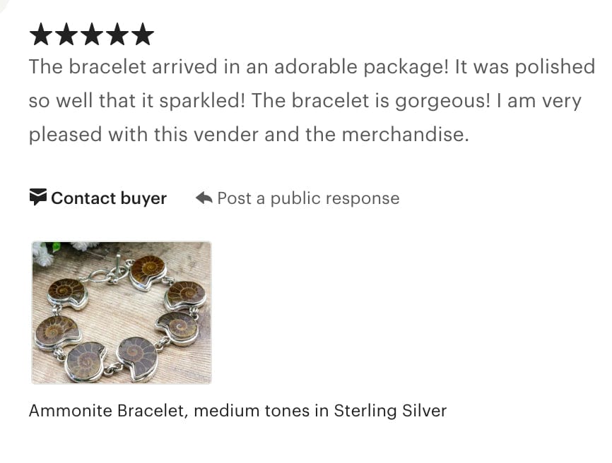Hepburn and Hughes Ammonite Bracelet, medium tones in Sterling Silver