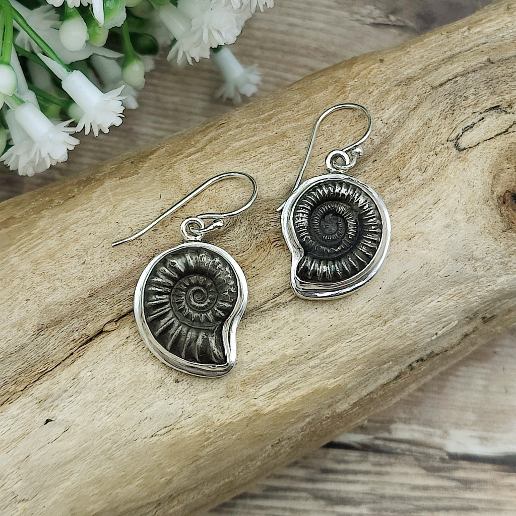 Hepburn and Hughes Ammonite Promicroceras Earrings | 3 sizes | Sterling Silver