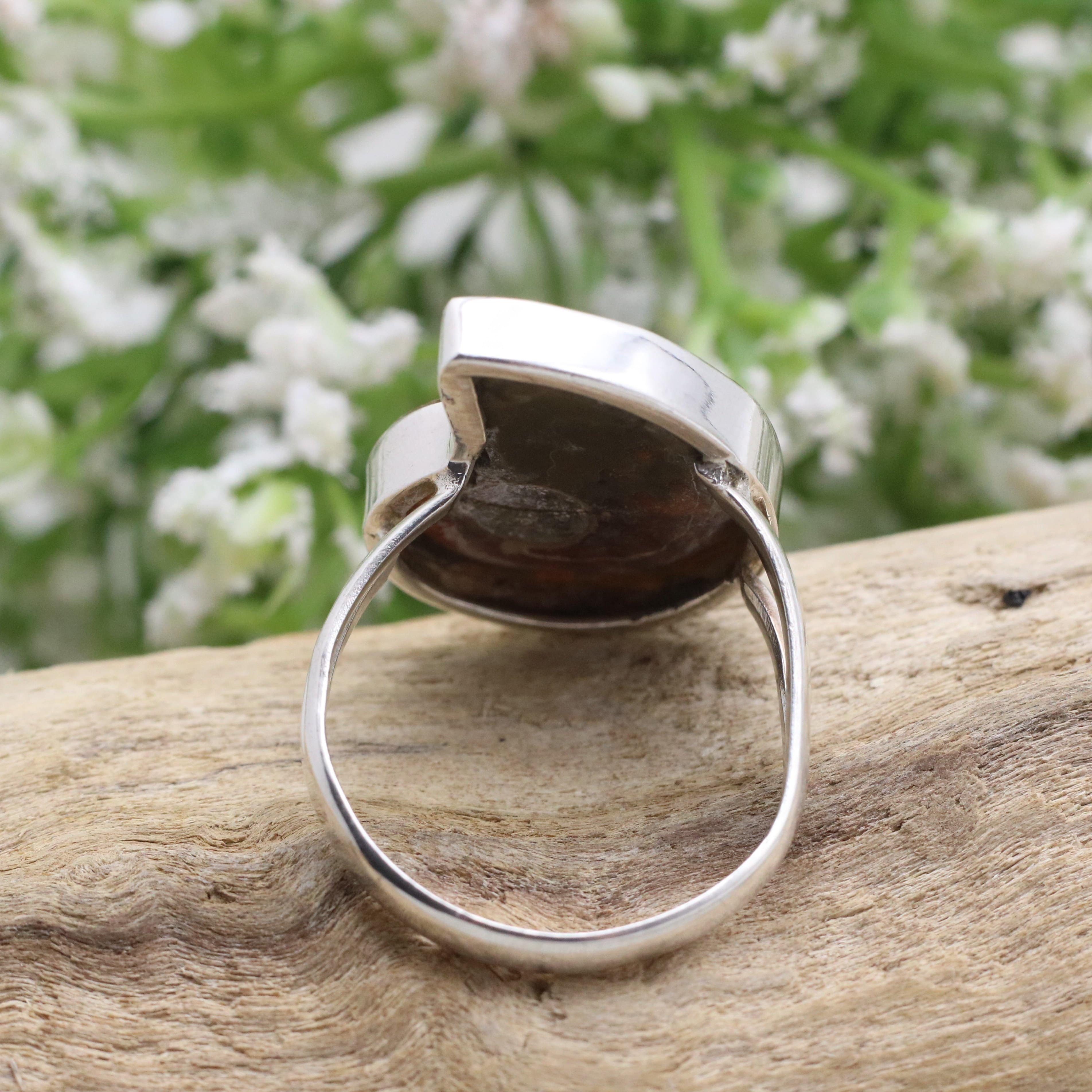 Hepburn and Hughes Ammonite Ring, Madagascan in Sterling Silver