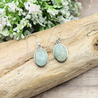 Hepburn and Hughes Aquamarine Earrings | Oval Drop | March Birthstone | Sterling Silver