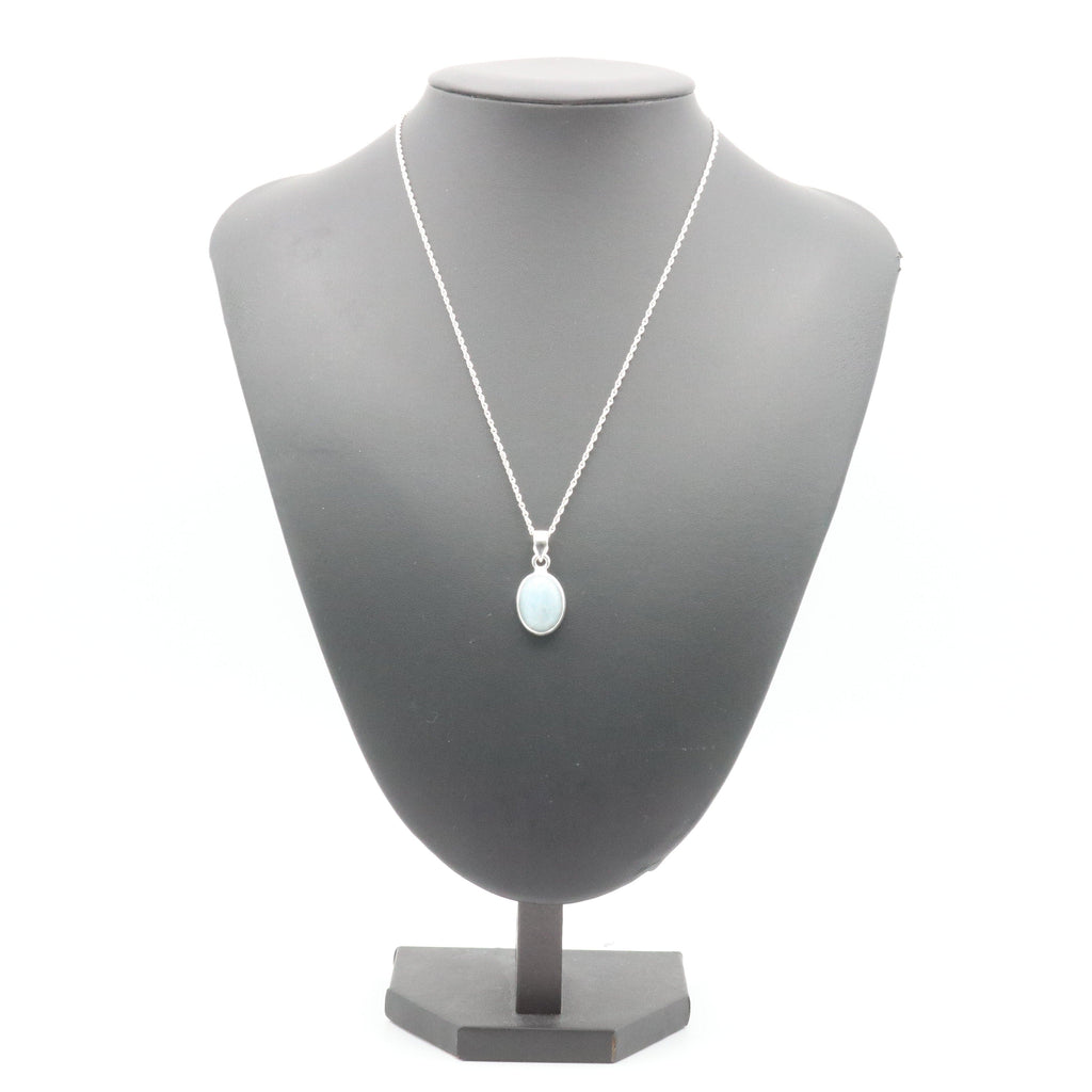 Hepburn and Hughes Aquamarine Pendant | Small Oval | Sterling Silver