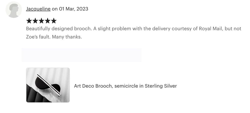 Hepburn & Hughes Art Deco Brooch | Sterling Silver | Hepburn & Hughes