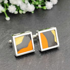 Hepburn and Hughes Art Deco Cufflinks | Clarice Cliff Ceramics | Sterling Silver | Clarice Cliff Bizarre