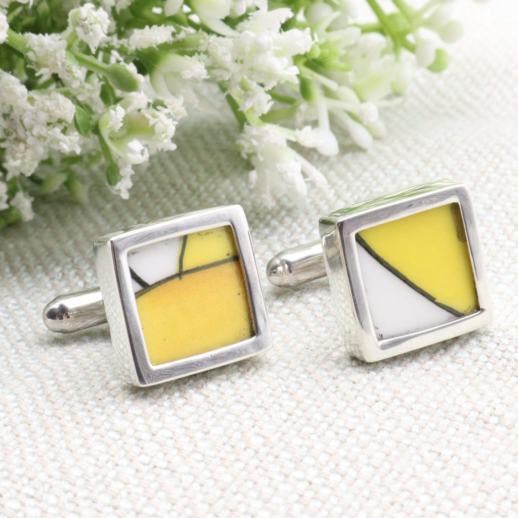 Hepburn and Hughes Art Deco | Cufflinks | Clarice Cliff | Sterling Silver