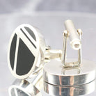 Hepburn and Hughes Art Deco Cufflinks | Monochrome | Sterling Silver