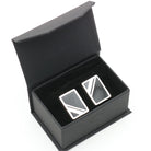 Hepburn and Hughes Art Deco Cufflinks | Monochrome | Sterling Silver