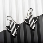 Hepburn and Hughes Art Deco Earrings, in Sterling Silver