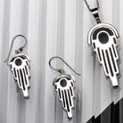 Hepburn and Hughes Art Deco Pendant and Earrings set, in Sterling Silver