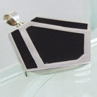 Hepburn and Hughes Art Deco Pendant, black pentagon in Sterling Silver