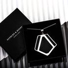 Hepburn and Hughes Art Deco Pendant, black pentagon in Sterling Silver