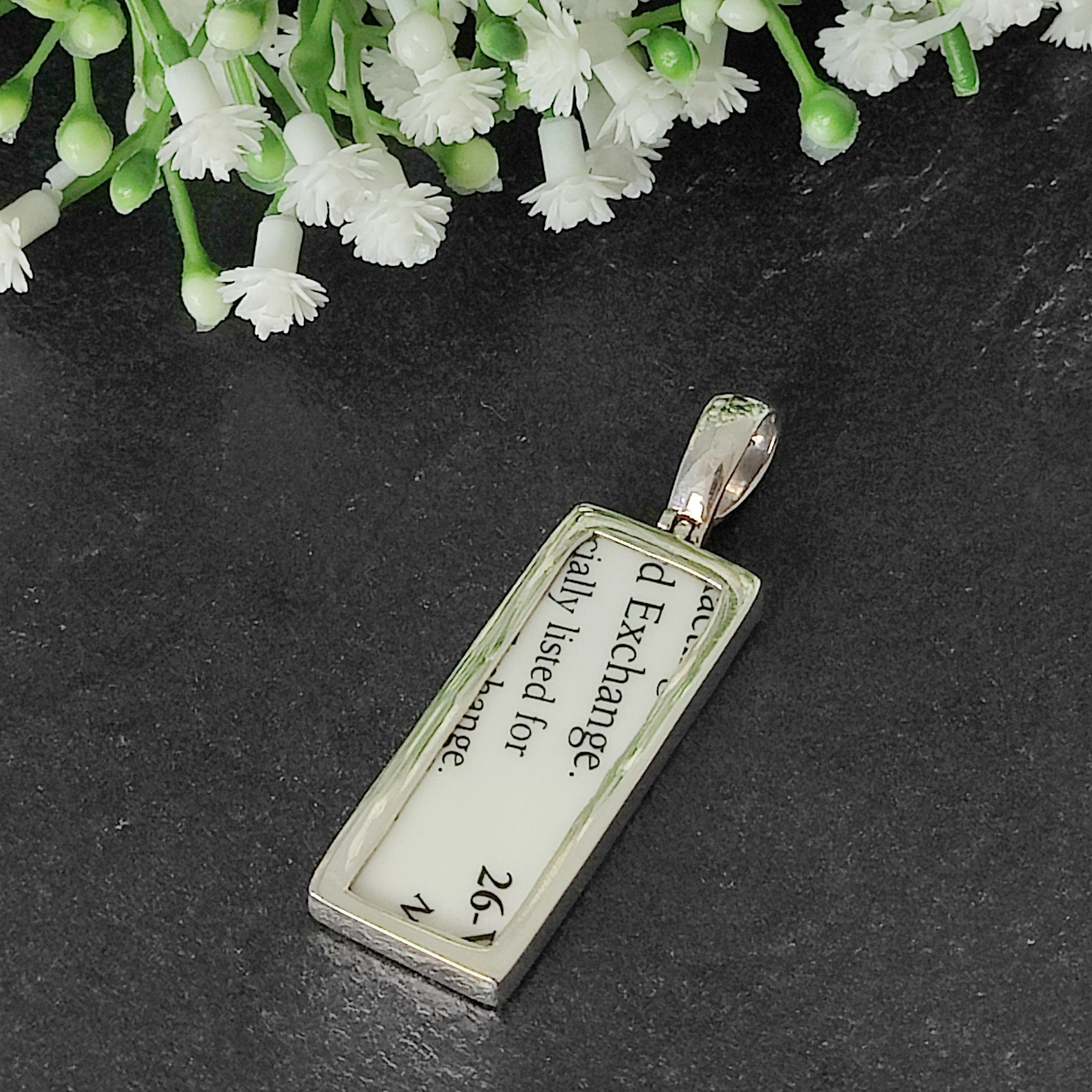 Hepburn and Hughes Art Deco Pendant | Clarice Cliff Ceramics | Rectangle | Sterling Silver