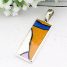 Hepburn and Hughes Art Deco Pendant | Clarice Cliff Ceramics | Rectangle | Sterling Silver