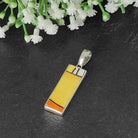 Hepburn and Hughes Art Deco Pendant | Clarice Cliff Ceramics | Slim Rectangle | Sterling Silver