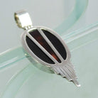 Hepburn and Hughes Art Deco Pendant, oval tortoiseshell in Sterling Silver