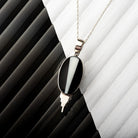 Hepburn and Hughes Art Deco Pendant, oval tortoiseshell in Sterling Silver