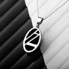 Hepburn and Hughes Art Deco Pendant, small oval in Sterling Silver