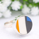 Hepburn and Hughes Art Deco Ring | Clarice Cliff Ceramics | Circular | Sterling Silver