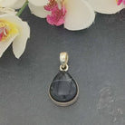 Hepburn and Hughes Banded Black Onyx Pendant | Teardrop | Sterling Silver