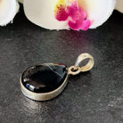 Hepburn and Hughes Banded Black Onyx Pendant | Teardrop | Sterling Silver