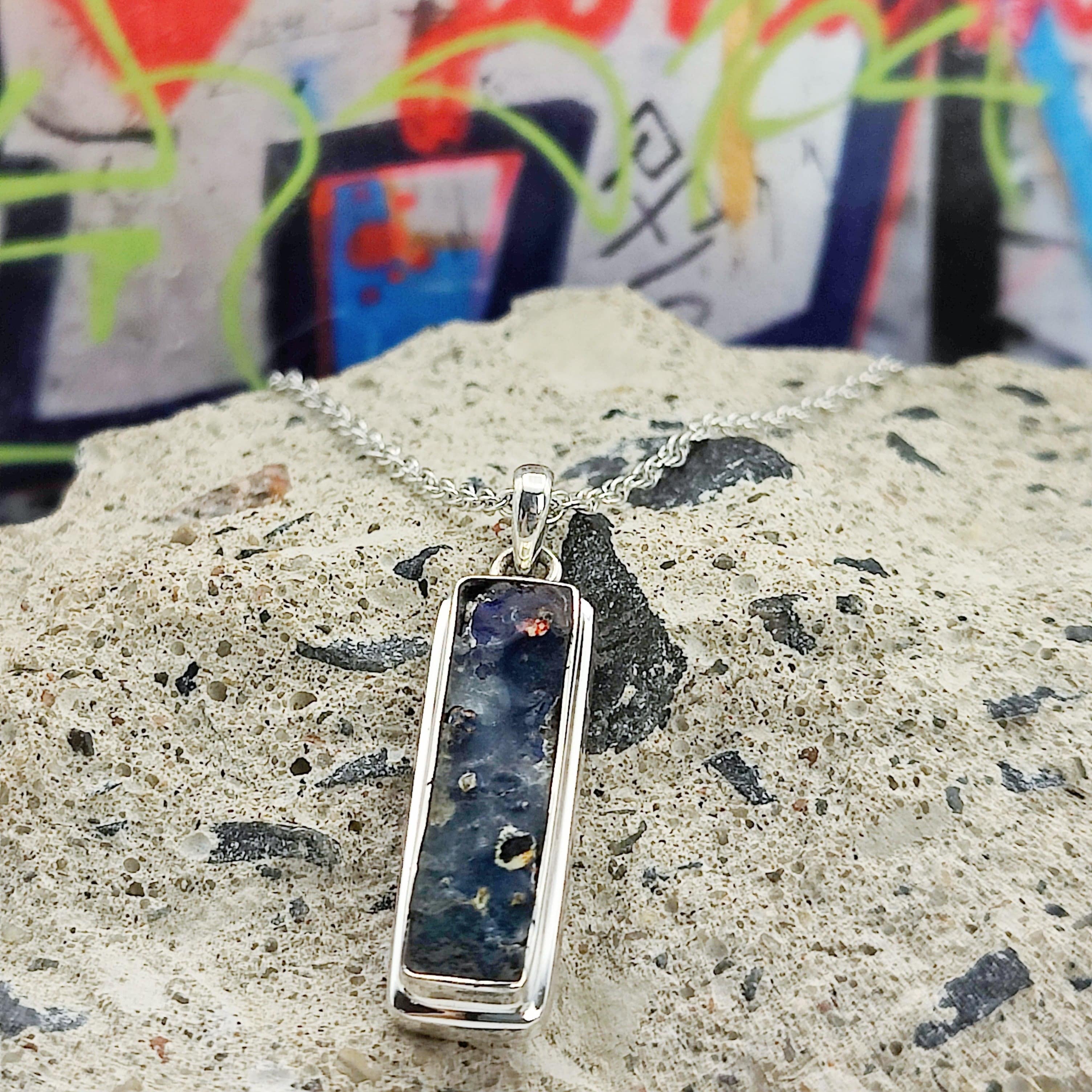 Hepburn & Hughes Berlin wall pendants | Blue Graffiti | Sterling Silver