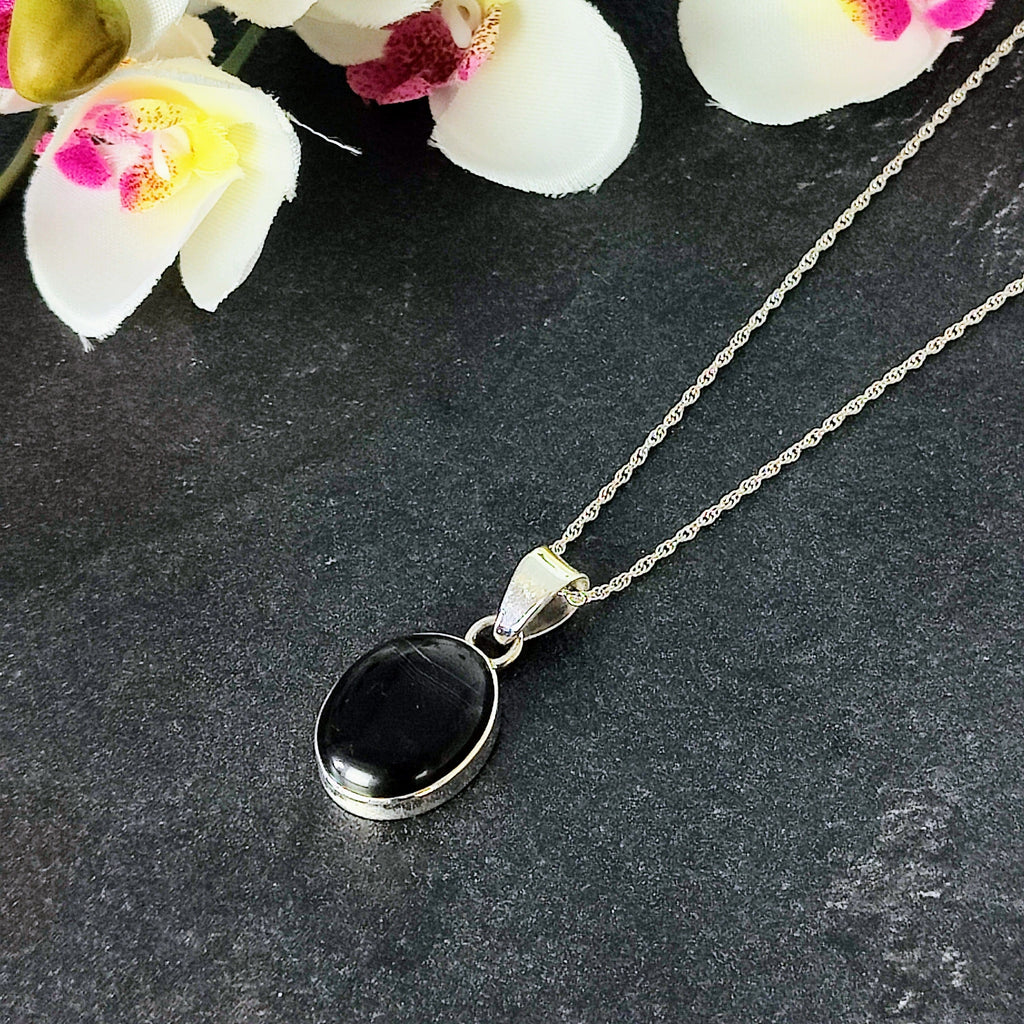 Hepburn and Hughes Black Onyx Pendant | Oval | Sterling Silver