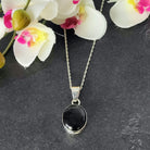 Hepburn and Hughes Black Onyx Pendant | Oval | Sterling Silver