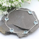 Hepburn and Hughes Blue Topaz | Round Faceted Briolette| Bracelet | Sterling Silver