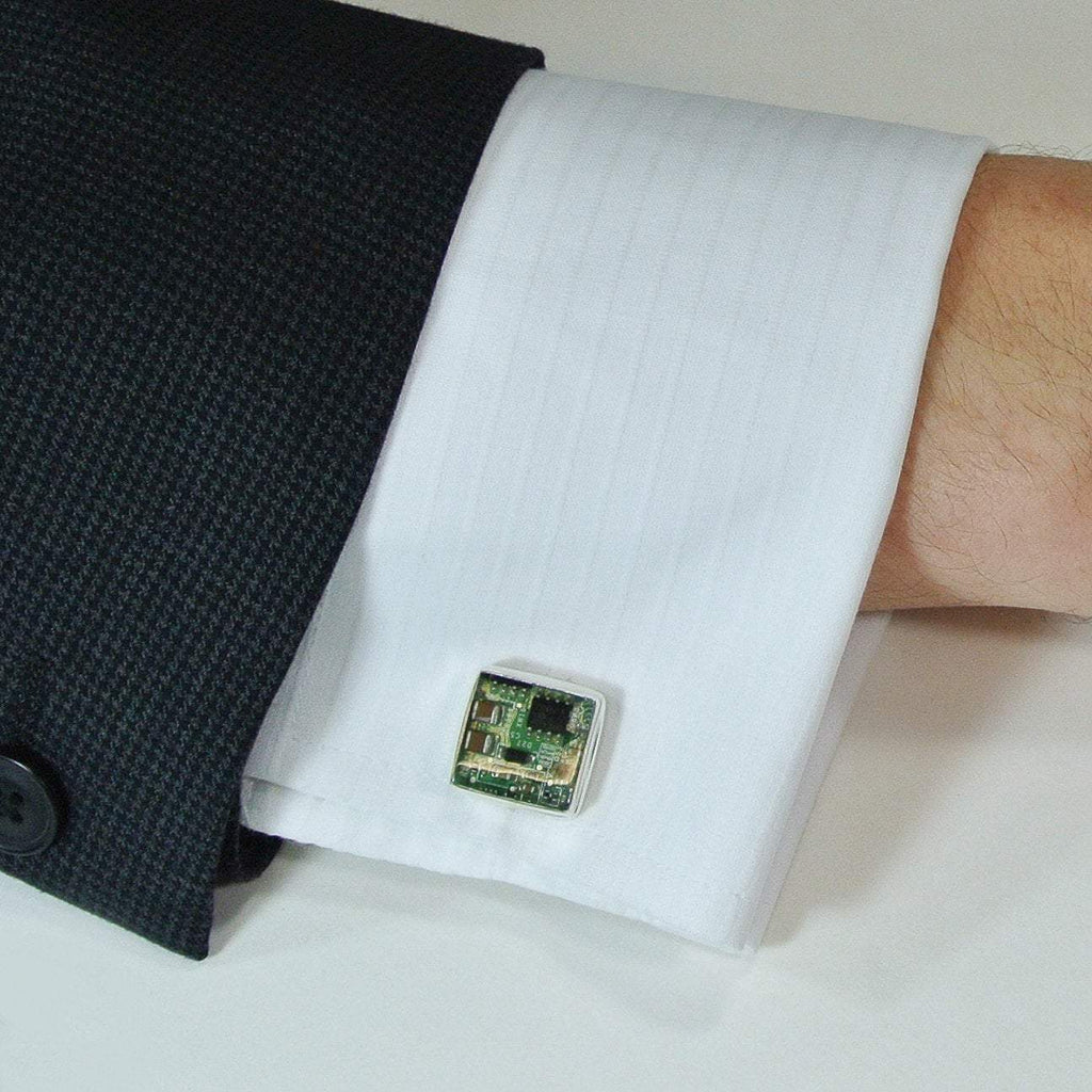 Hepburn and Hughes Computer Circuit Board Cufflinks in Sterling Silver