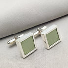 Hepburn and Hughes Concorde Cufflinks | Green Panel | Sterling Silver