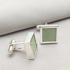 Hepburn and Hughes Concorde Cufflinks | Green Panel | Sterling Silver