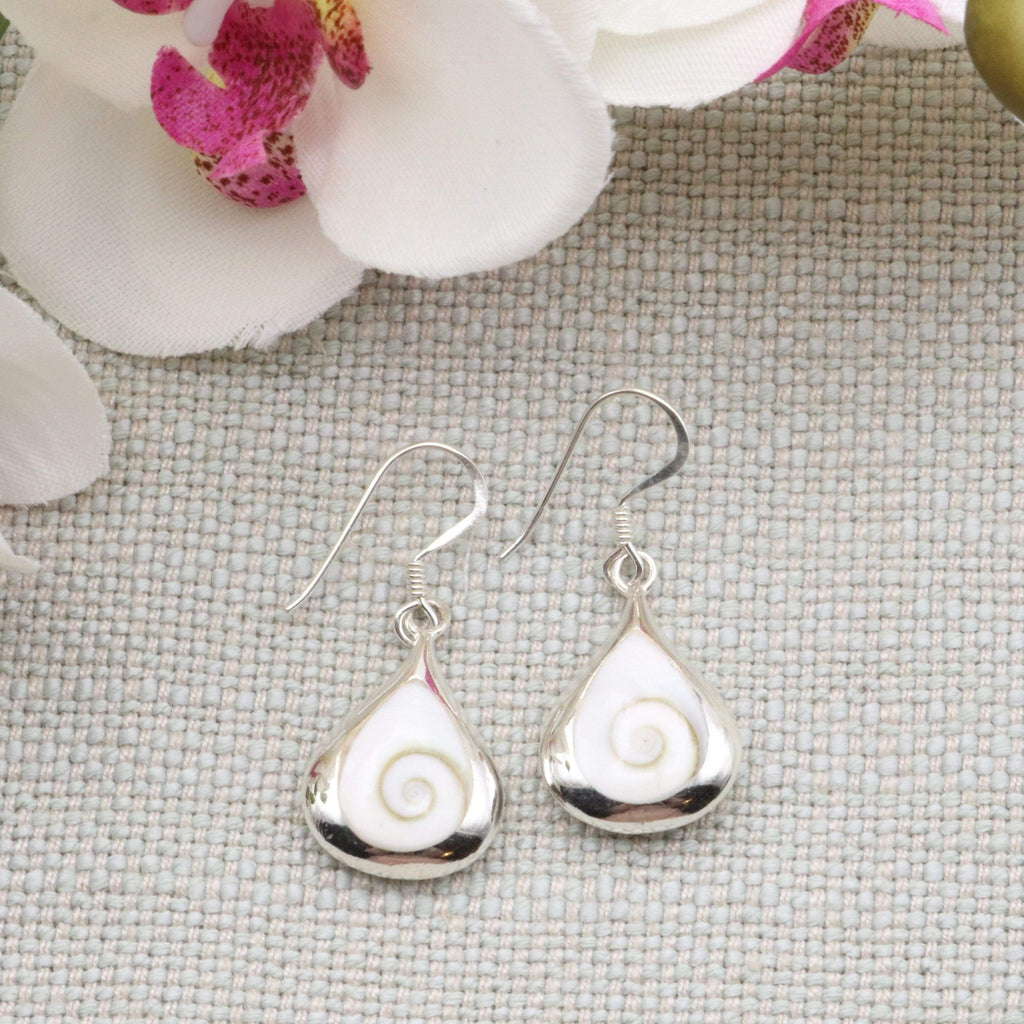 Hepburn and Hughes Copy of Shiva Eye Earrings | Reversible with Mother of Pearl | Sterling Silver