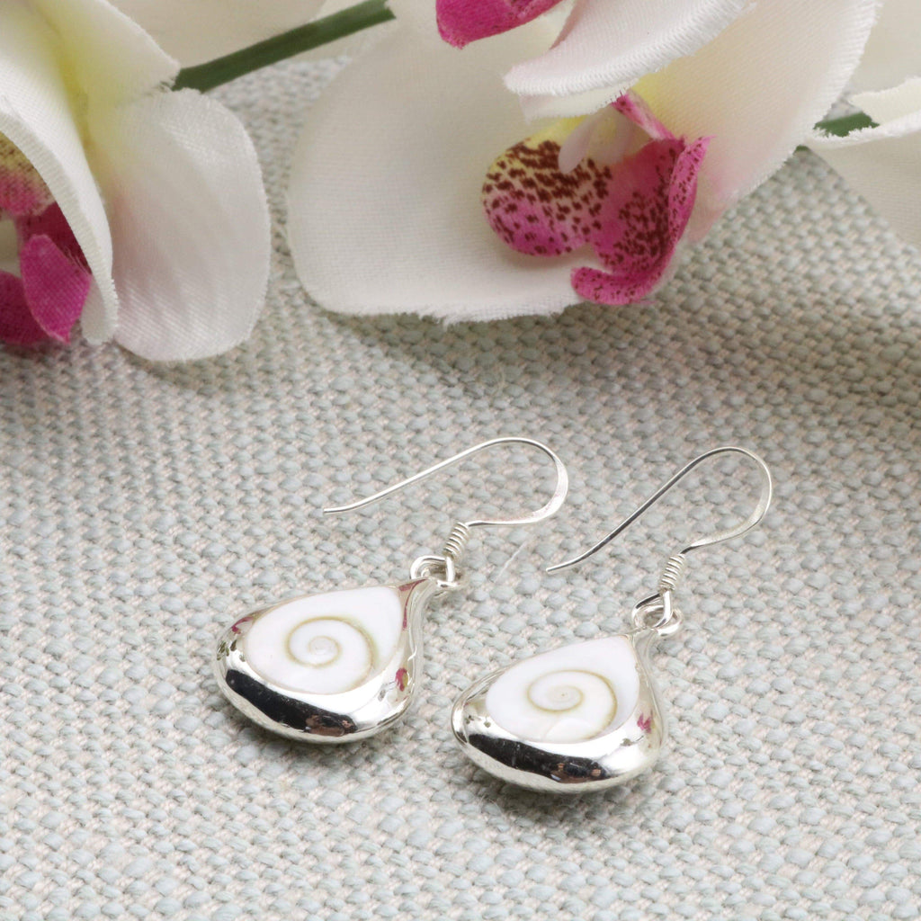 Hepburn and Hughes Copy of Shiva Eye Earrings | Reversible with Mother of Pearl | Sterling Silver