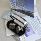 Hepburn and Hughes Cutty Sark Wood Cufflinks in Sterling Silver