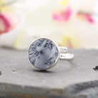 Hepburn and Hughes Dendritic Opal Adjustable Ring | Circular | in Sterling Silver