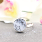 Hepburn and Hughes Dendritic Opal Adjustable Ring | Circular | in Sterling Silver