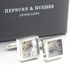 Hepburn and Hughes Dendritic Opal Cufflinks in Sterling Silver