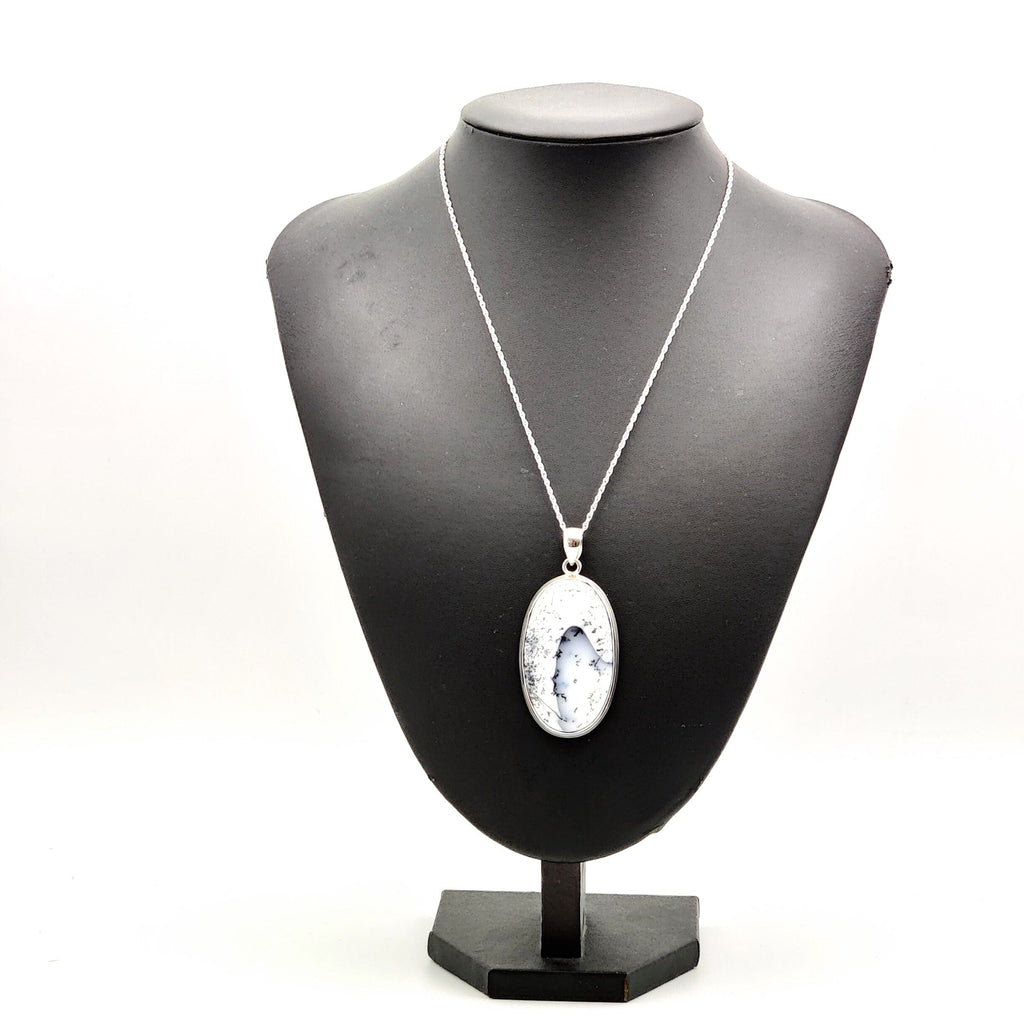Hepburn and Hughes Dendritic Opal Pendant | Large Oval | Gemstone gift | Sterling Silver