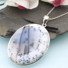 Hepburn and Hughes Dendritic Opal Pendant | Large Oval | in Sterling Silver