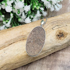 Hepburn and Hughes Dinosaur Bone Pendant | Fossilised Jewellery | Triceratops | Large Oval | Sterling Silver