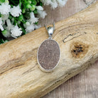 Hepburn and Hughes Dinosaur Bone Pendant | Fossilised Jewellery | Triceratops | Small Oval | Sterling Silver