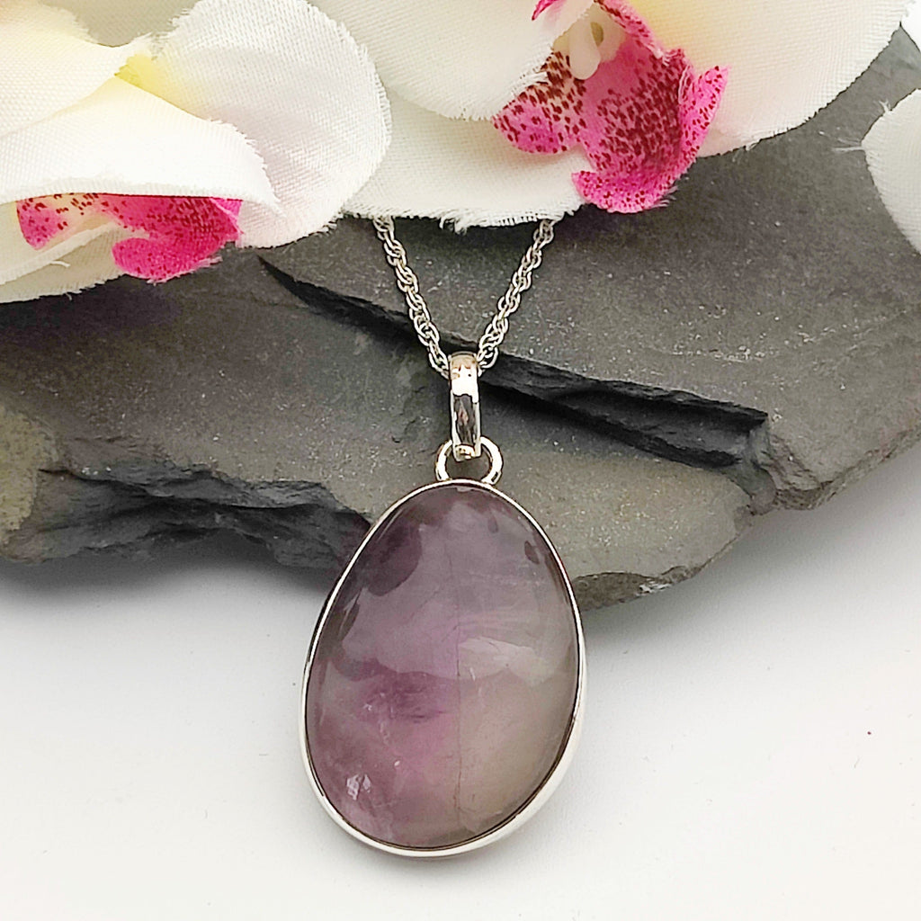Hepburn and Hughes Fluorite Pendant | Oval | Sterling Silver