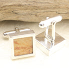 Hepburn and Hughes Fossilised Wood Cufflinks in Sterling Silver