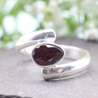 Hepburn and Hughes Garnet Ring | Teardrop | Sterling Silver