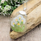 Hepburn and Hughes Hand Painted Sea Glass Pendant | Dandelion Seed | Sterling Silver