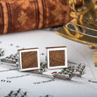 Hepburn and Hughes HMS Victory Cufflinks | Made with Oak from HMS Victory | Sterling Silver | Square