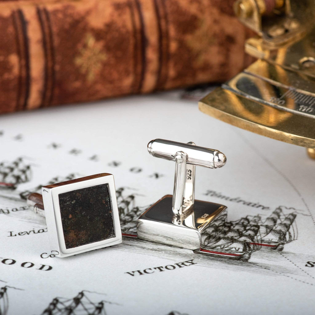 Hepburn and Hughes HMS Victory Cufflinks | Made with reclaimed Copper from HMS Victory | Sterling Silver