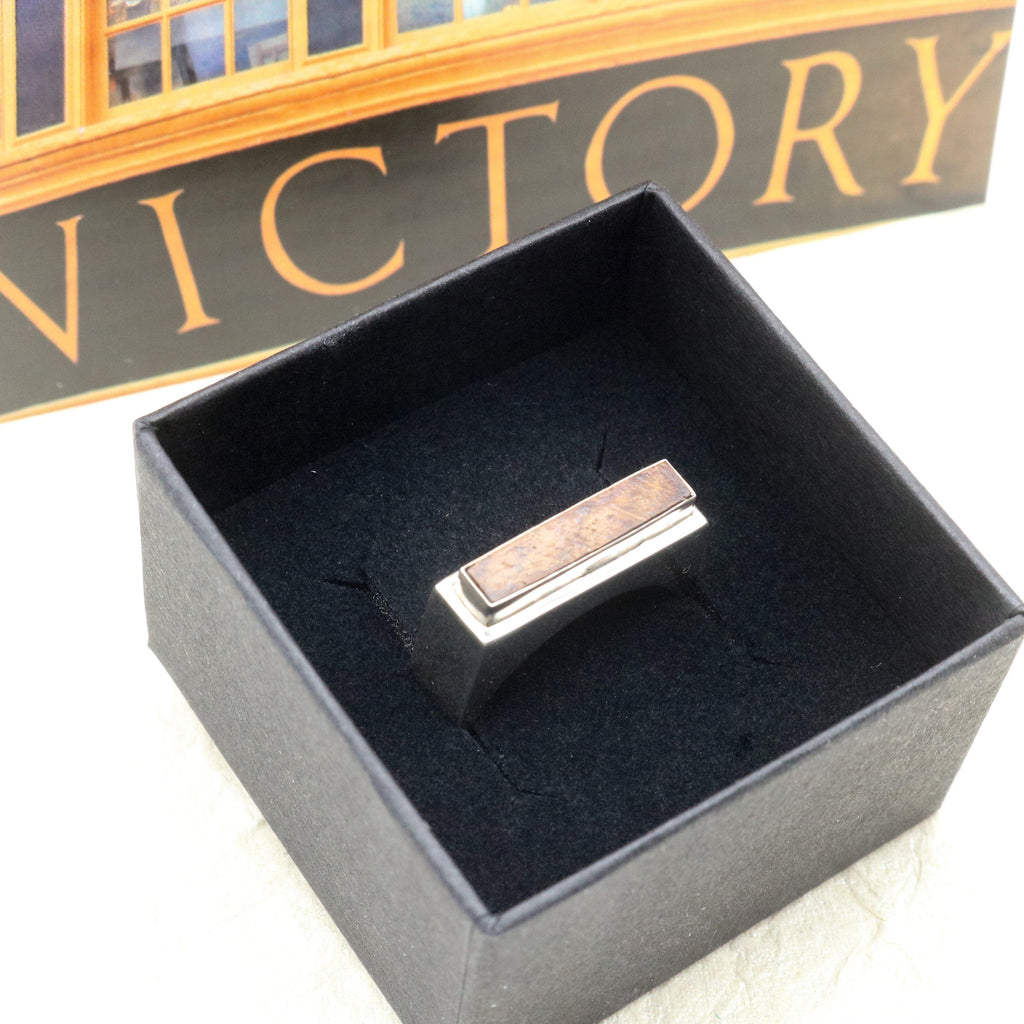 Hepburn and Hughes HMS Victory Men's Ring | Made with Oak from HMS Victory | Sterling Silver